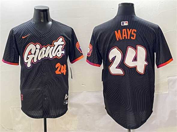 Men%27s San Francisco Giants #24 Willie Mays Anthracite 2025 City Connect Limited Stitched Jersey->san francisco giants->MLB Jersey